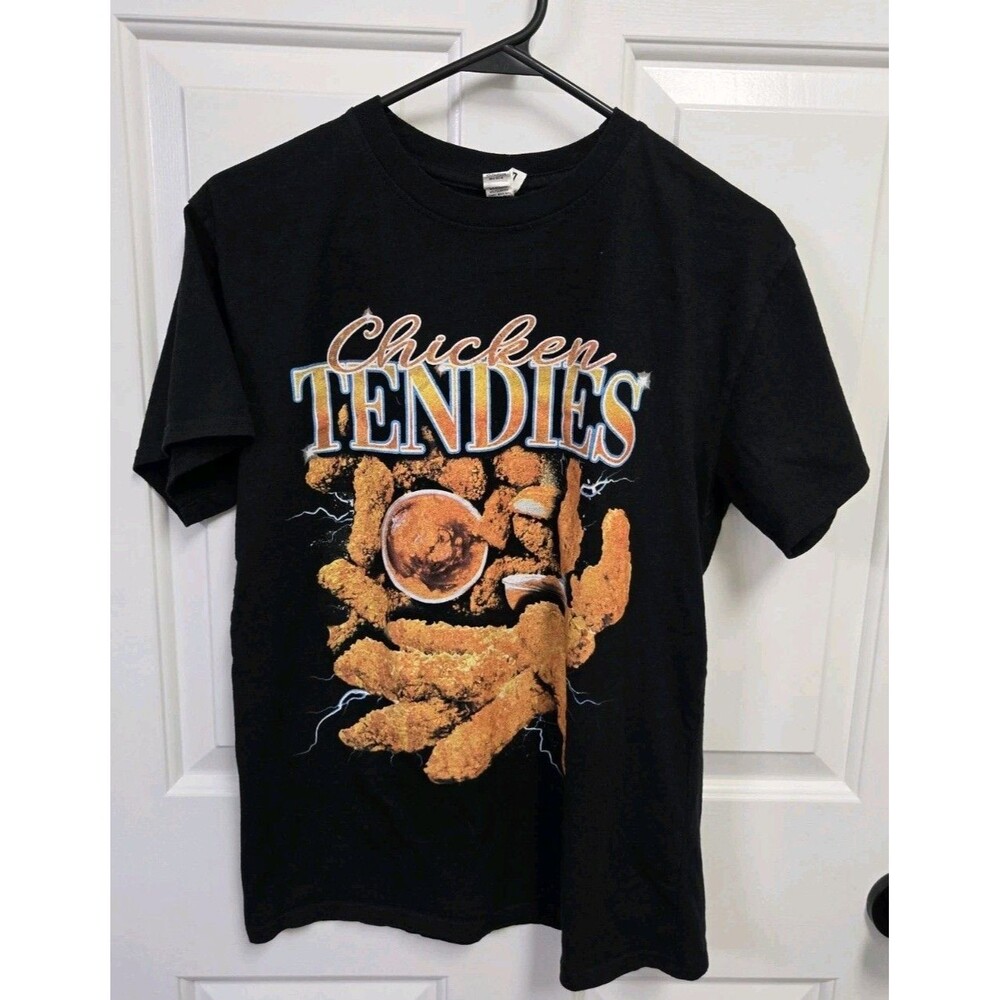 Brisco Chicken Tendies Shirt Mens M Black Graphic Tee Zillennial Meme Foodie